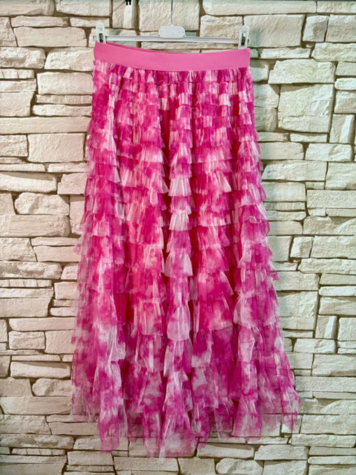 Fluffy Skirt Tiedie Pink