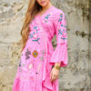 Pink Flower Kimono Dress