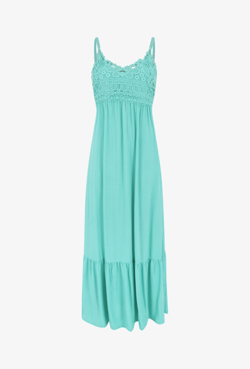 Lace Bust Dress Turquoise