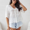 Cute Button Top Hvit