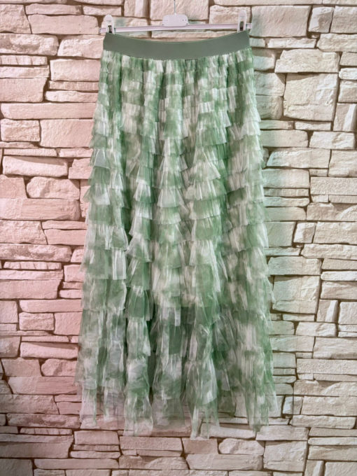 Fluffy Skirt Tiedie Green