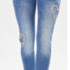 heart rhinestone jeans