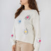 White flower sweater