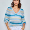 crochet strip sweater Blue