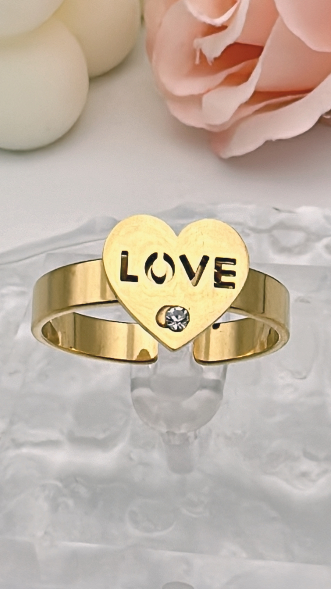 ADJUSTABLE RING Love heart