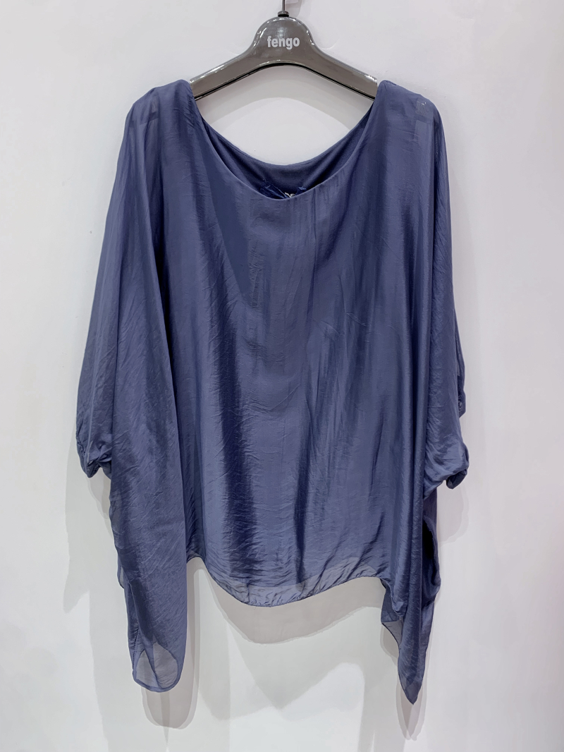 Silk Blouse Navy