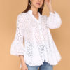 embroidery blouse White