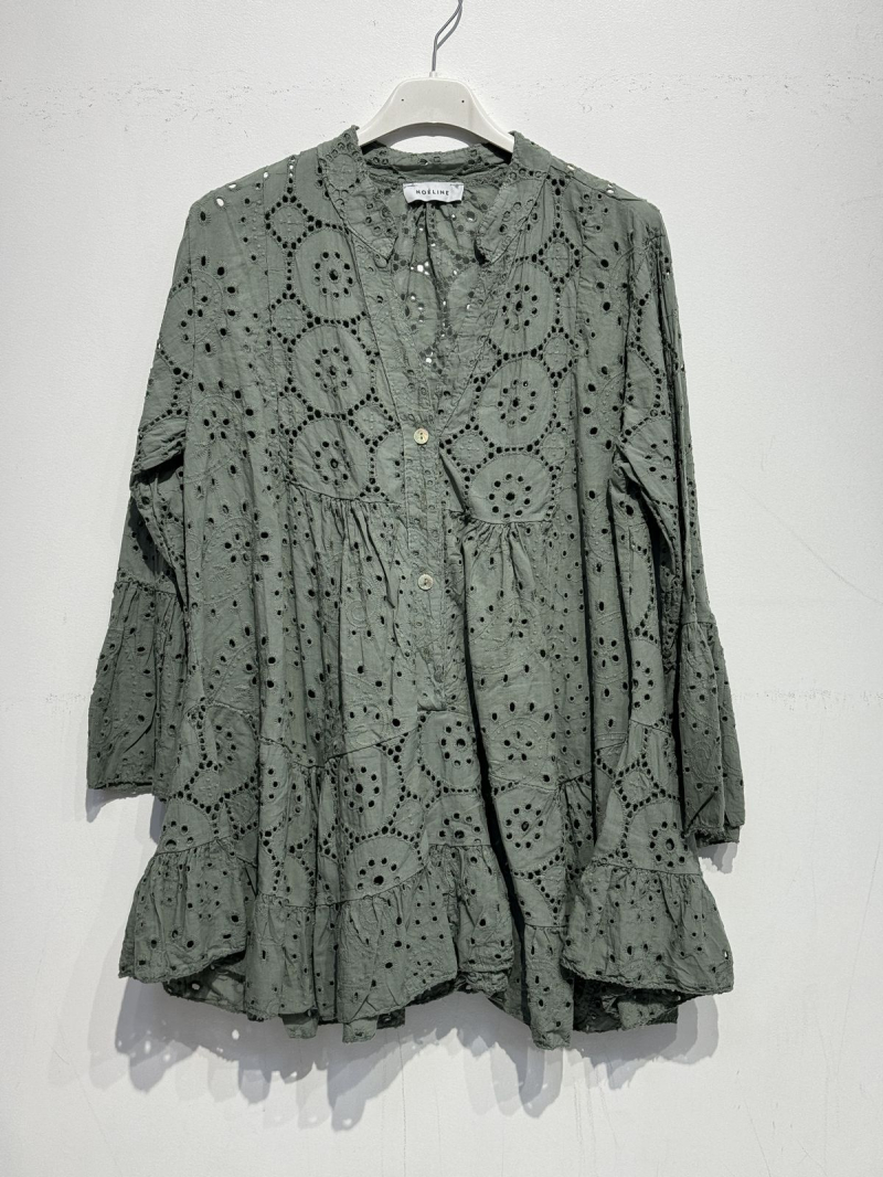 embroidery blouse Kahki