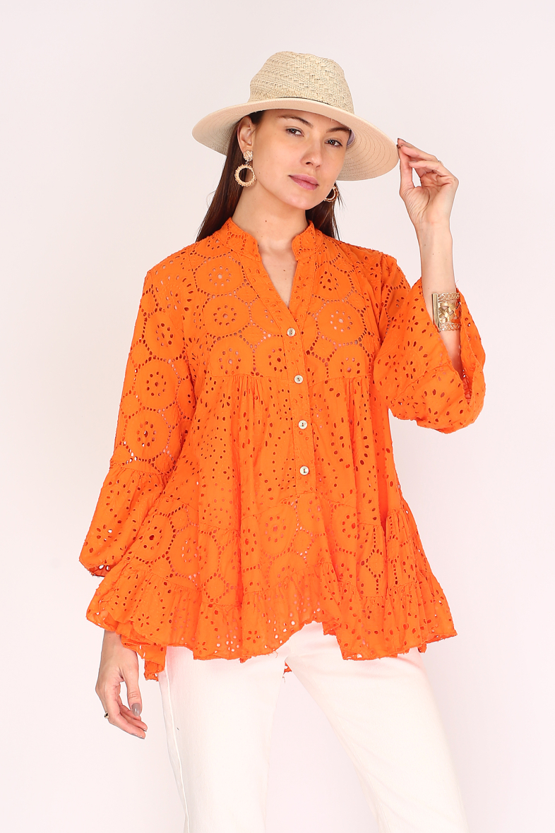embroidery blouse Orange