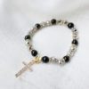 Beeded Cross Braclet Black