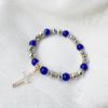 Beeded Cross Braclet Blue