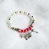 Silver Charm bracelet Red