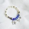 Silver Charm bracelet Blue