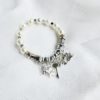 Silver Charm bracelet White