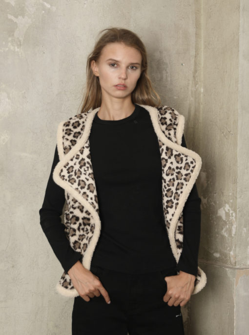 Leopard Moumoute Vest