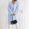 Stitch Knit Cardigan Blue