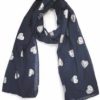 Shiny heart scarf Navy