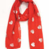 Shiny heart scarf Red