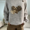 Leo Heart Sweater Taupe