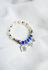 Silver Charm bracelet Blue