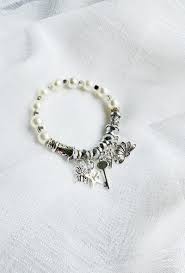 Silver Charm bracelet White