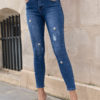 Flower Diamond Skinny Jeans