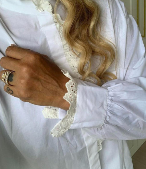 Blonde Blouse Oversized White