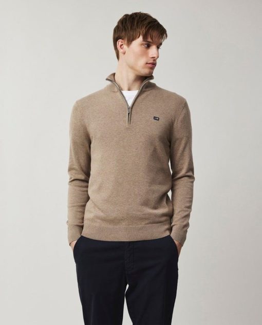 Clay Cotton Half-Zip Sweater(245)