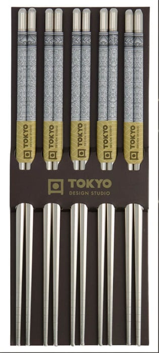 Spisepinner,Tokyo, Stainless Steel Blue Karakusa, set/5