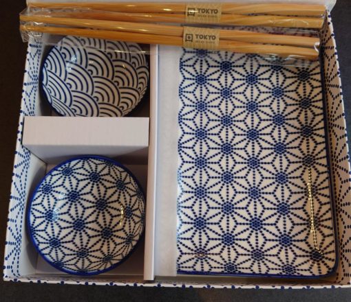 Nippon blue sushi plate giftbox (4)