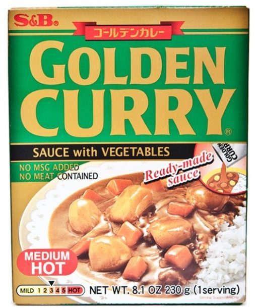 S&B Golden curry,Med.hot  m/grønnsaker, 230g