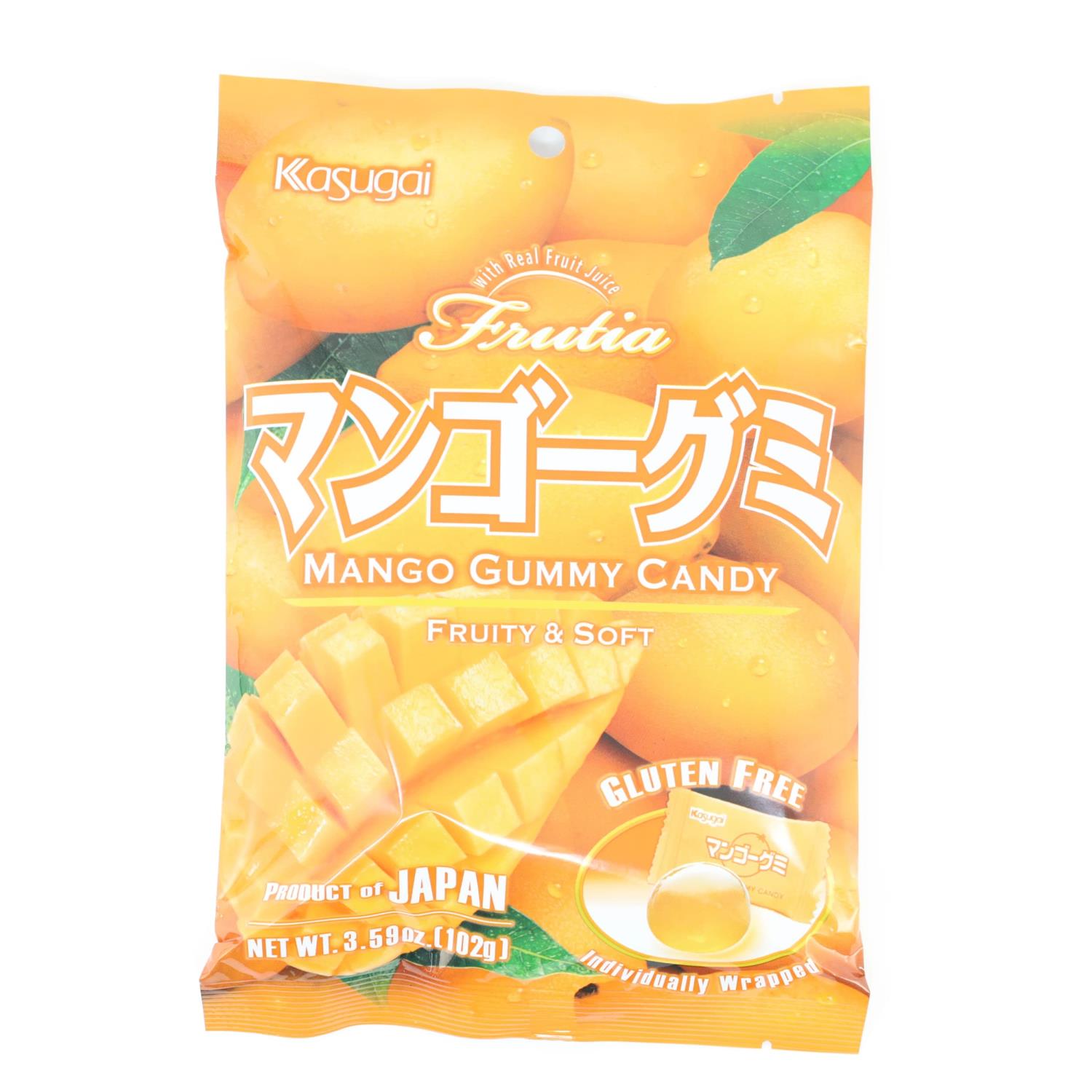 Frutia Gummy,Mango 102g.Kasugai