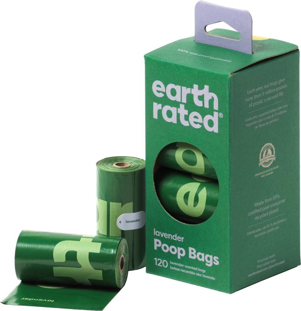 Earth Rated 120 Eco-Friendly bæsje poser, lavendel