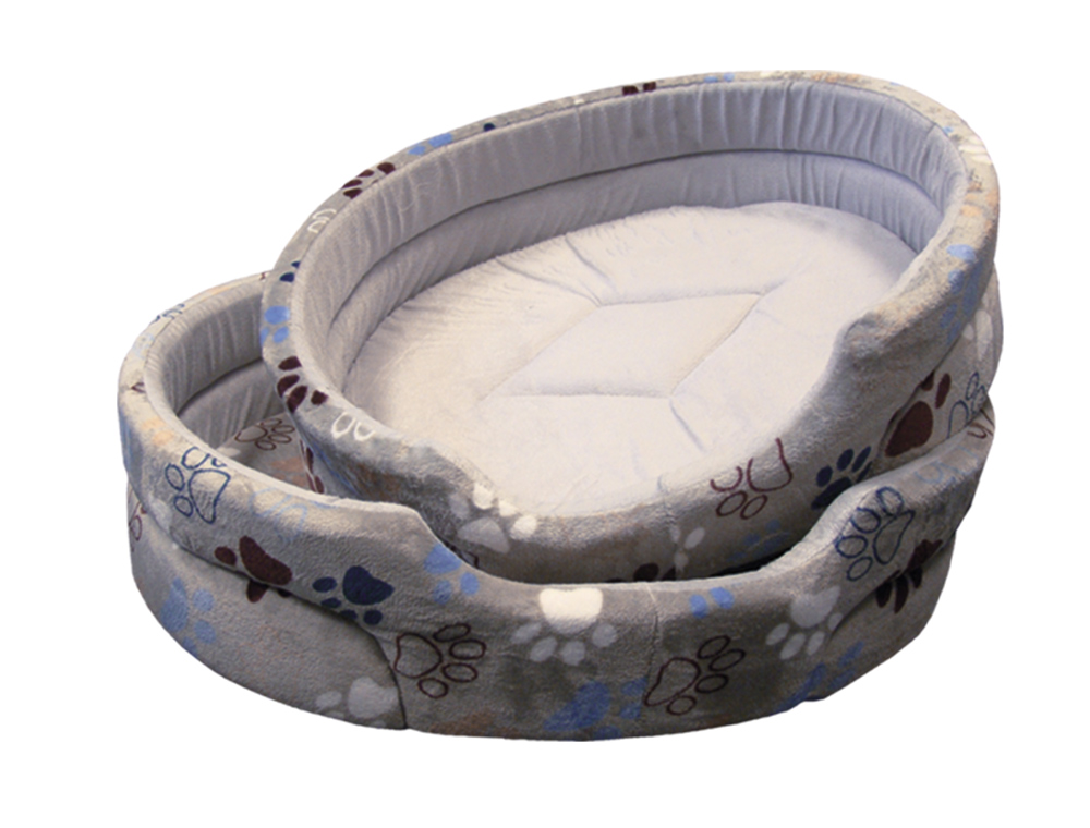 Plush bed oval Classic "LISSI", light grey 45 cm