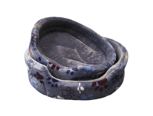 Plush bed oval Classic "LISSI", blue grey 45 cm