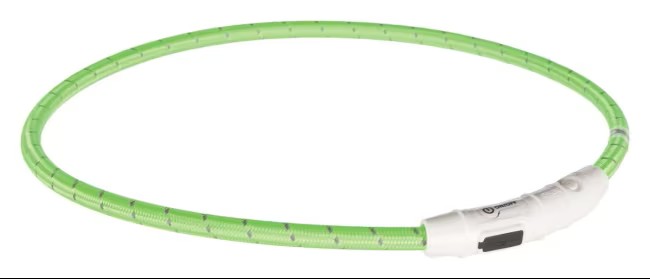 Lysende Halsbånd Grønn med USB Lader L/XL 65cm