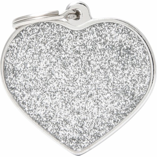 MyFamily ID-tag Big Heart Glitter Grey