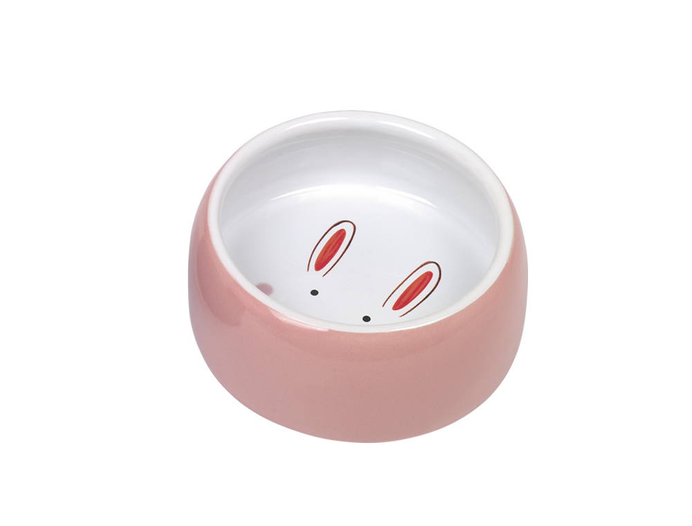 Keramikkskål til kanin rosa 250ml Ø 12 x 4,5 cm
