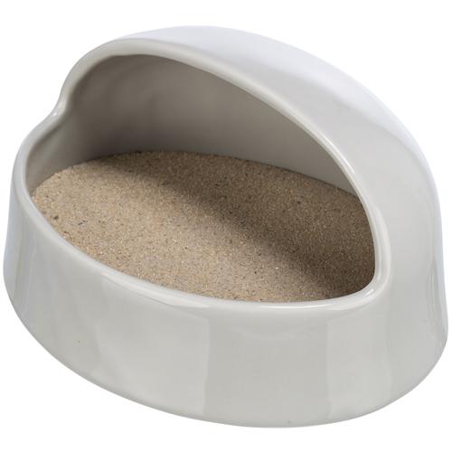 Sand bad til degus/ hamster keramikk, grå, 20x10x16 cm