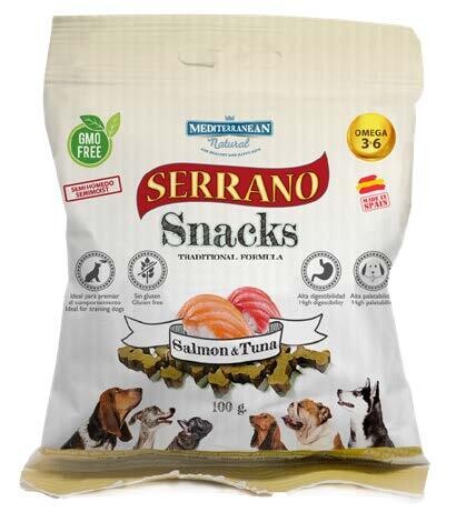 Serrano Snacks til hund, Laks og Tunfisk 100g