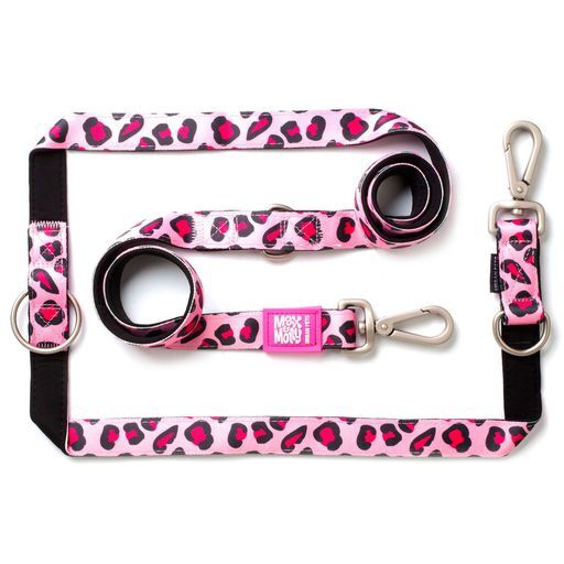Max & Molly Short Leash - Leopard Pink/S