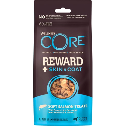 CORE Reward+ Treats Salmon Skin & Coat 170g