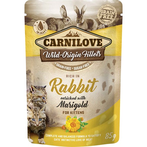 Carnilove cat pouch rich in Rabbit enriched w/Marigold 85g