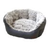 Hundeseng , Comfort Bed Oval "CACHO"grå blå , 55 x 50 x 21 cm
