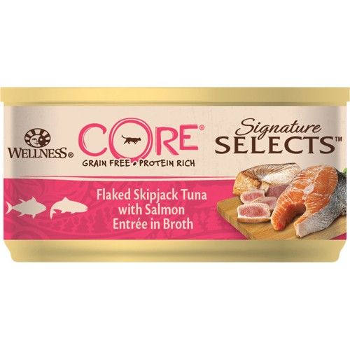 Core Cat Signature Selects flaked skipjack tuna with salmon 79g