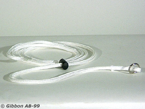 Utstillingskobbel rundt - hvit nylon (retriever) 6mm/190cm  U
