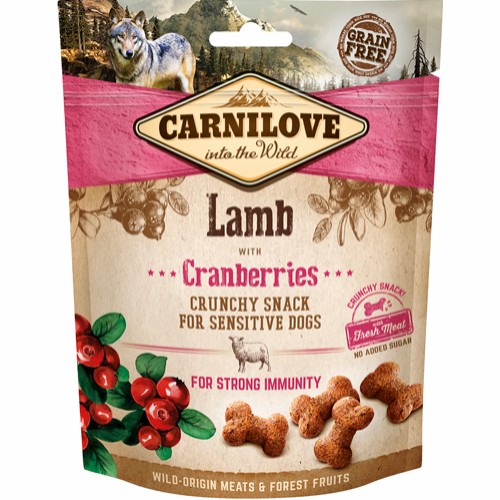Carnilove Dog Crunchy Snack Lam med Tranebær 200g