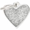 MyFamily ID-tag Small Heart, Glitter Grey