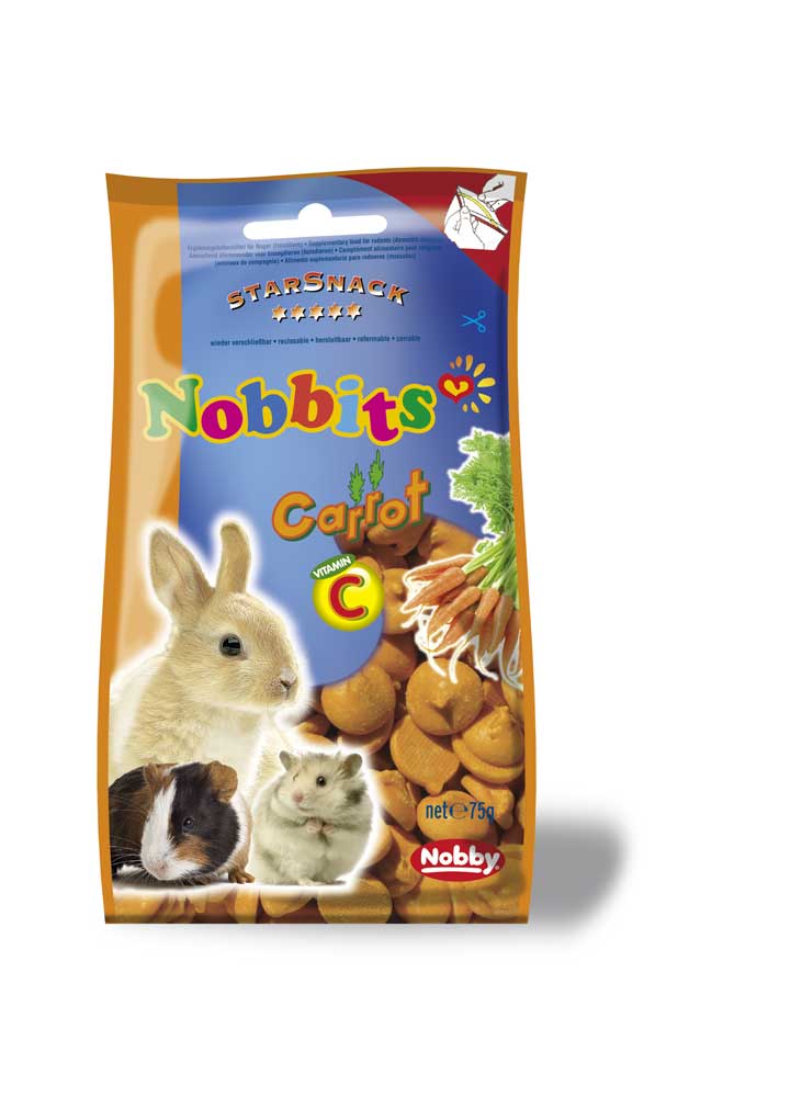 Nobbits snacks, gulrot 75 gram