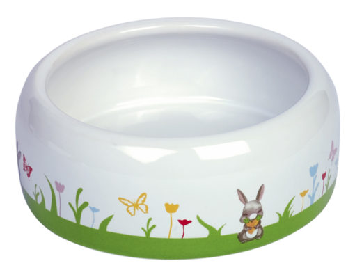 Matskål i keramikk "Flower" til kanin og andre smådyr,  Ø 14 cmx 5,5 cm., 500ml